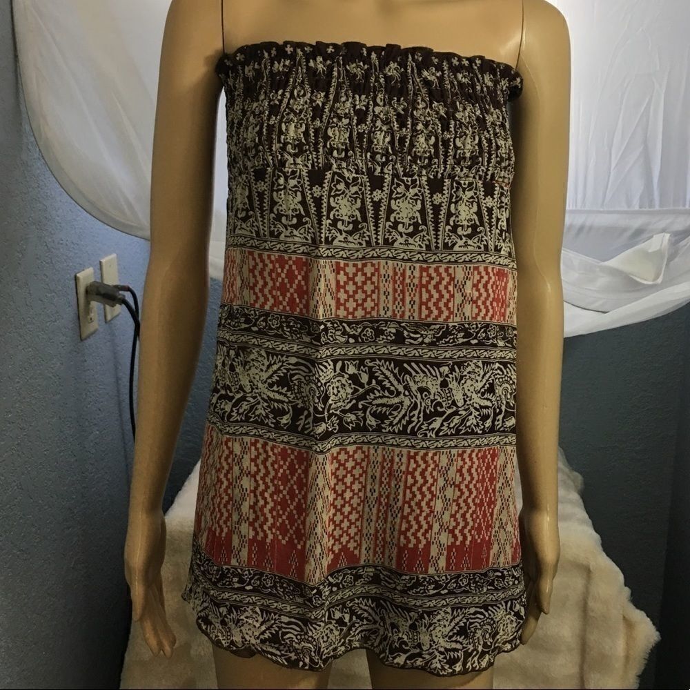 Heart Moon Star strapless top silk Size M
